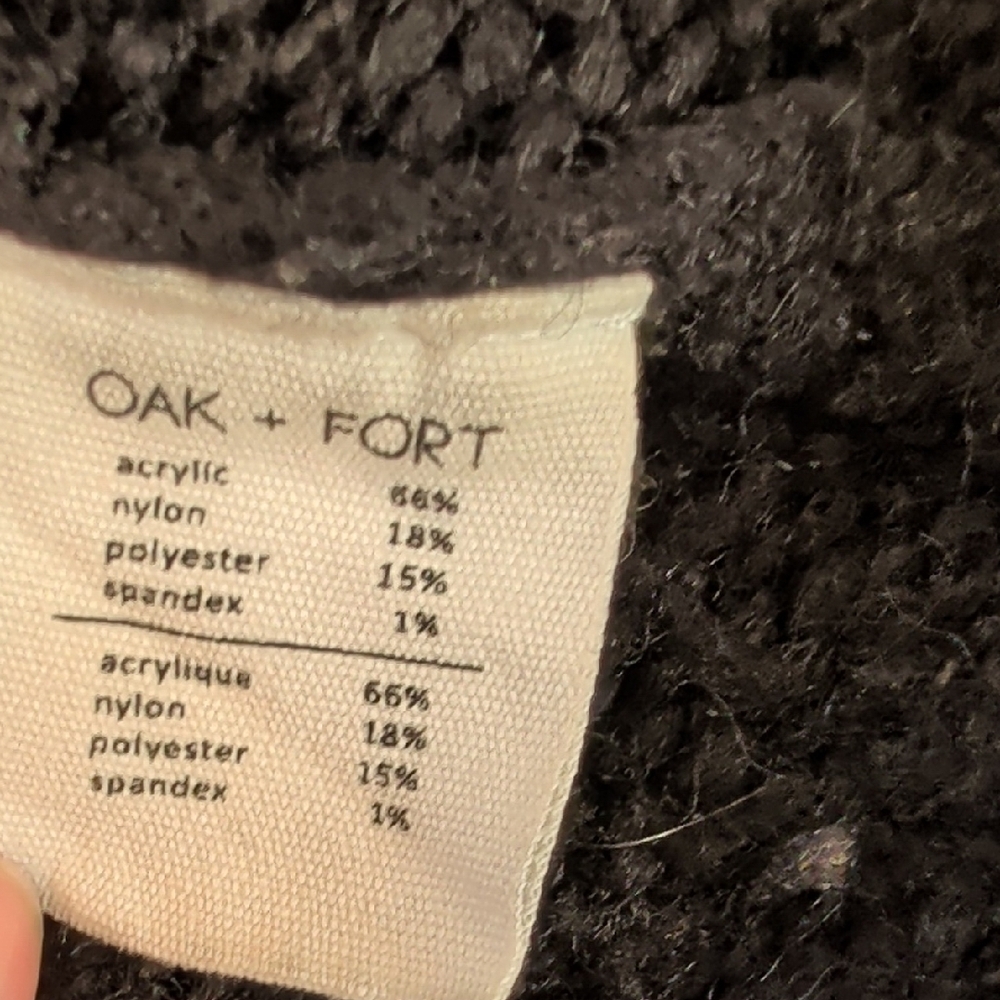 OAK and FORT Oversized Comfy Heavy Knit Black Cardigan Size XS - Picture 5 of 7